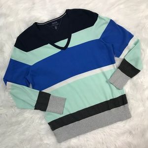 Tommy Hilfiger Womens Size XL Top Blue Stripes